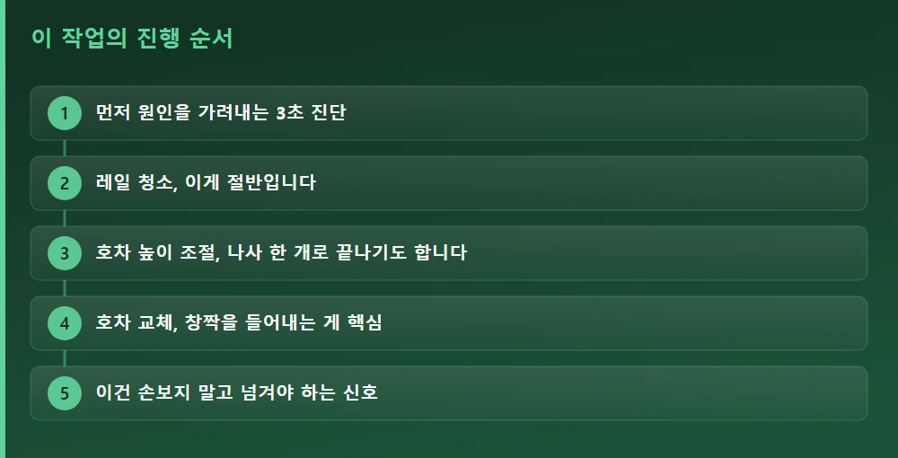 이 작업의 진행 순서 — 글의 흐름을 한눈에