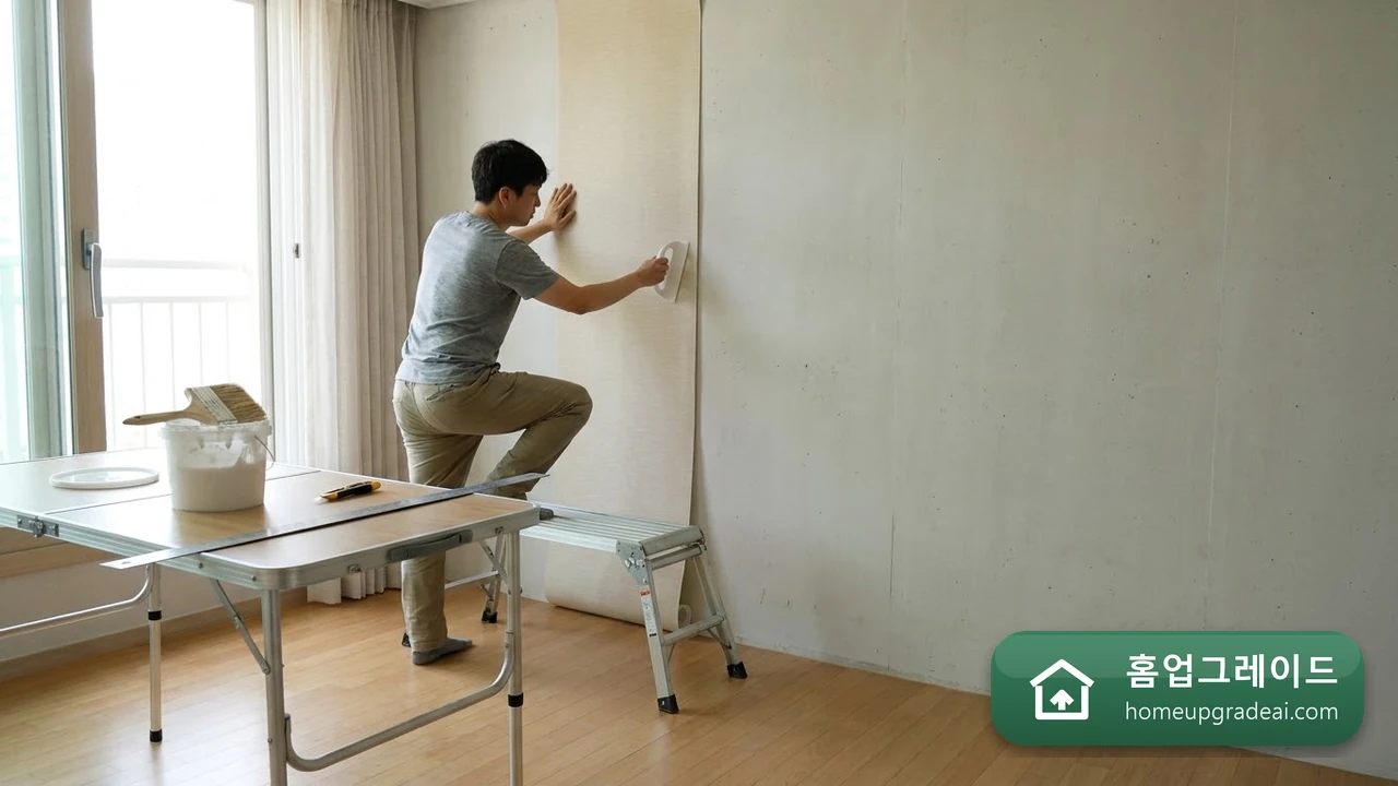 셀프 도배 초보 가이드 (풀 바르기부터 정배까지) — AI 참고 이미지