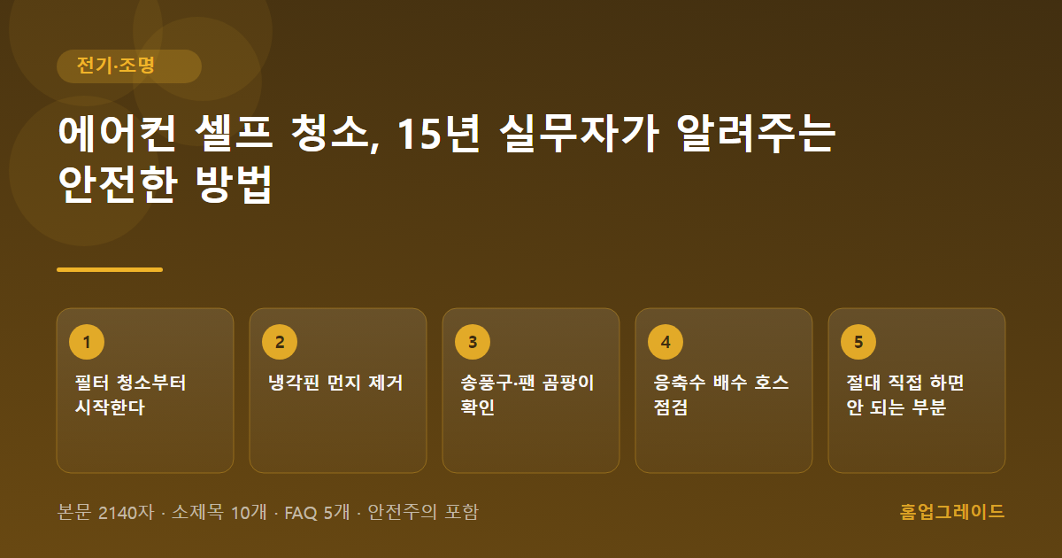 에어컨 셀프 청소, 15년 실무자가 알려주는 안전한 방법 — 글의 흐름을 정리한 도해